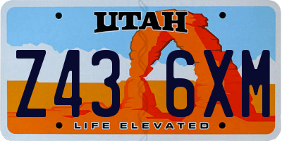 UT license plate Z436XM