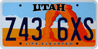 UT license plate Z436XS