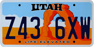 UT license plate Z436XW