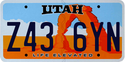 UT license plate Z436YN