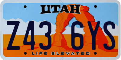 UT license plate Z436YS