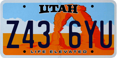 UT license plate Z436YU