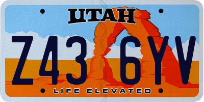 UT license plate Z436YV