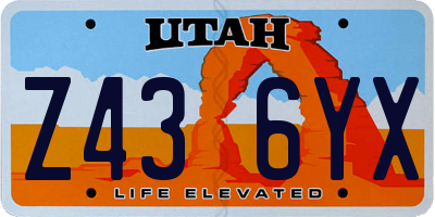 UT license plate Z436YX