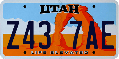 UT license plate Z437AE