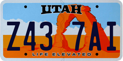 UT license plate Z437AI