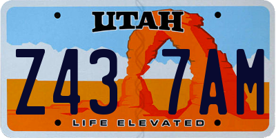 UT license plate Z437AM