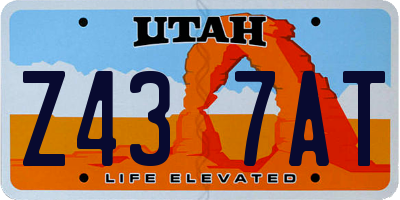 UT license plate Z437AT