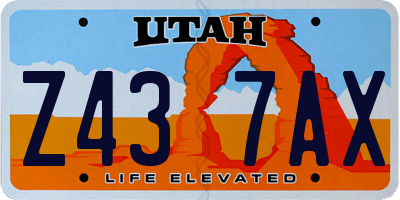 UT license plate Z437AX