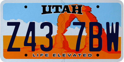 UT license plate Z437BW