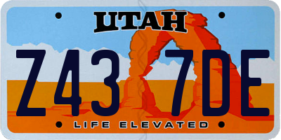 UT license plate Z437DE