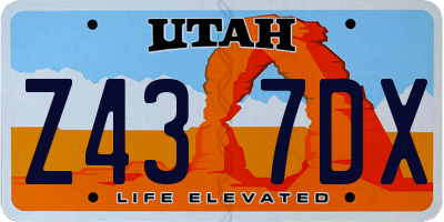 UT license plate Z437DX