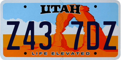 UT license plate Z437DZ