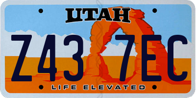 UT license plate Z437EC
