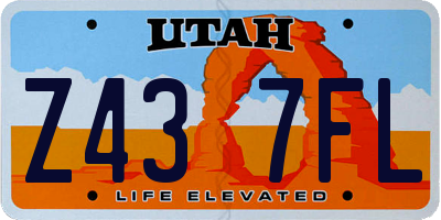UT license plate Z437FL