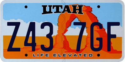 UT license plate Z437GF