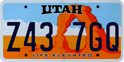 UT license plate Z437GQ