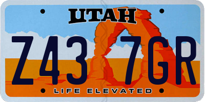 UT license plate Z437GR