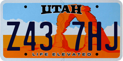 UT license plate Z437HJ