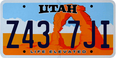 UT license plate Z437JI
