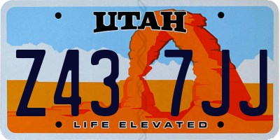 UT license plate Z437JJ