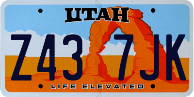 UT license plate Z437JK