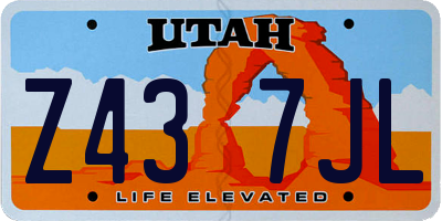 UT license plate Z437JL