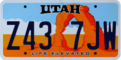 UT license plate Z437JW