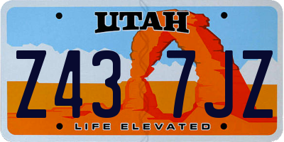 UT license plate Z437JZ