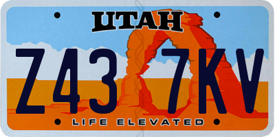 UT license plate Z437KV