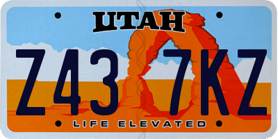 UT license plate Z437KZ