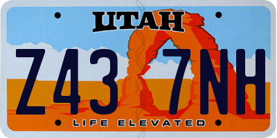 UT license plate Z437NH