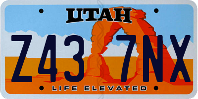 UT license plate Z437NX