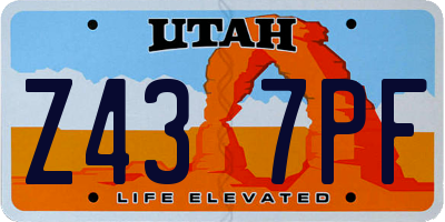 UT license plate Z437PF
