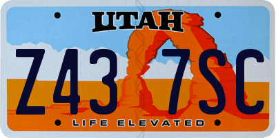 UT license plate Z437SC