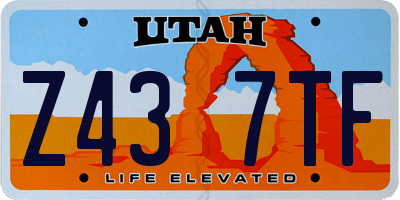 UT license plate Z437TF