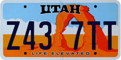 UT license plate Z437TT