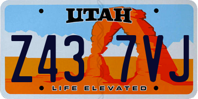 UT license plate Z437VJ