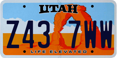 UT license plate Z437WW