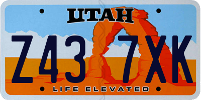 UT license plate Z437XK