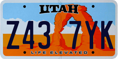 UT license plate Z437YK