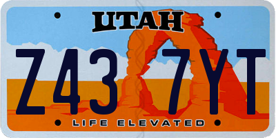 UT license plate Z437YT