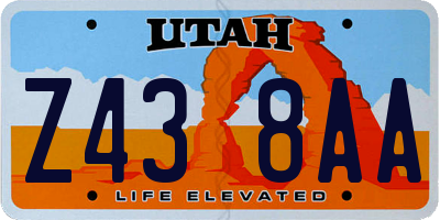 UT license plate Z438AA