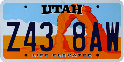 UT license plate Z438AW