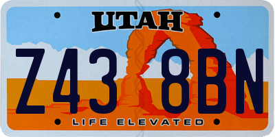 UT license plate Z438BN