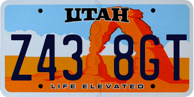 UT license plate Z438GT