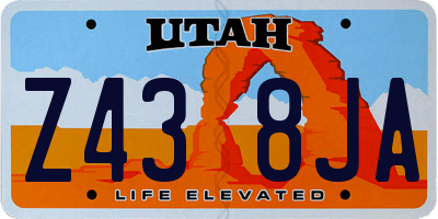 UT license plate Z438JA