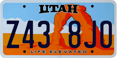 UT license plate Z438JO
