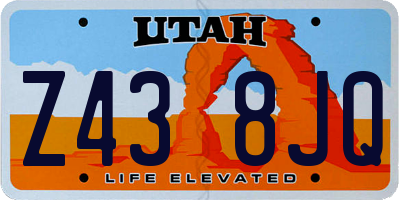 UT license plate Z438JQ