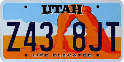 UT license plate Z438JT